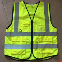 反光衣-綠歐布-銀條四口袋